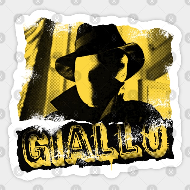 Giallo TShirt Retro 70s Italian Horror Film Distressed Look Sticker by CultTees